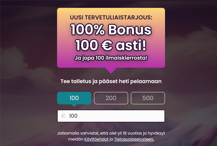 Boom Casinon 100% bonus