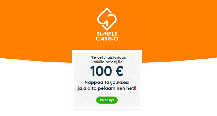 Simple Casino bonus on tarjolla uusille pelaajille.