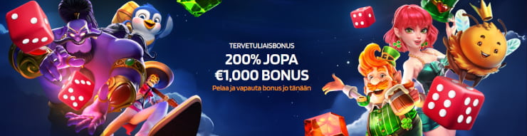 Lunasta 100% RedDice Casino bonus ja vapauta jopa 1 000 € käteistä.