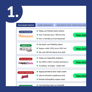 Valitse sinulle sopiva verovapaa kasino.