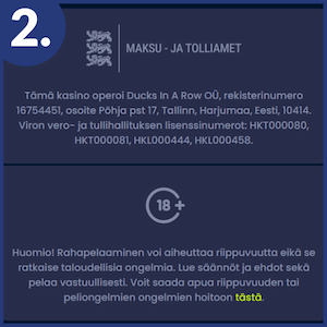 Tarkista, että sivustolta löytyy ajantasainen lisenssitieto.