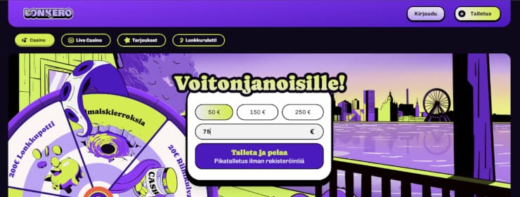 Lonkerokasino talletus käy pikana Zimplerillä.